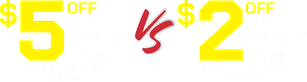 Save $5 off the weekly rate