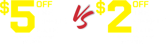 Save $5 off the weekly rate