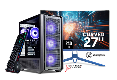 Skytech Edge Gaming PC + Westinghouse Curved 27" Monitor