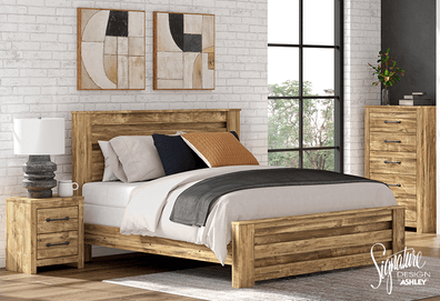 Queen Bed, Night Stand, Chest and Mattress